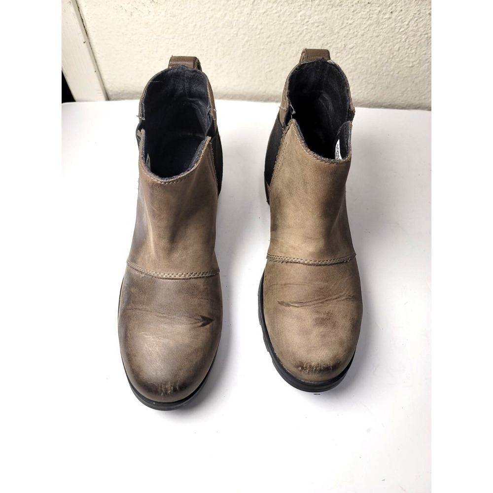 Sorel Women's Leather Chelsea Ankle Pull On Boots Size‎ 6 Gray & Black - Picture 2 of 14